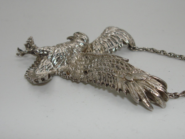 Vintage JC Ferrara Sterling Silver Eagle Pendant Necklace | 925 Hallmark