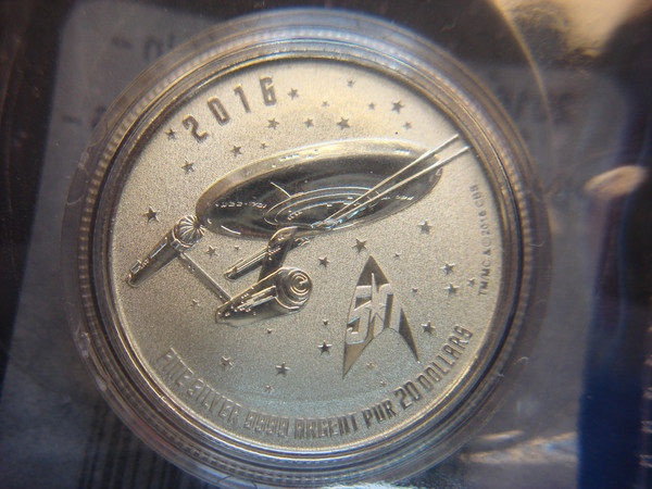 2016 Canada Star Trek Silver Coin - .9999 Fine Silver - Ships Enterprise - Excellent Condition