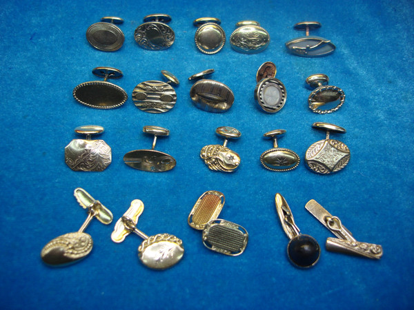 Vintage Gold Tone Cuff Links (Singles) - Extra Fancy - Set of 2