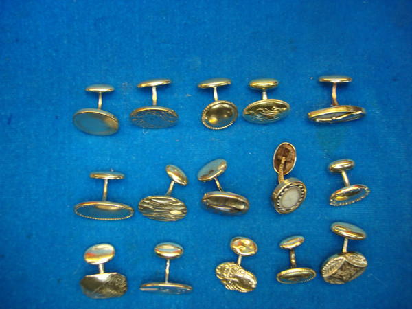 Vintage Gold Tone Cuff Links (Singles) - Extra Fancy - Set of 2