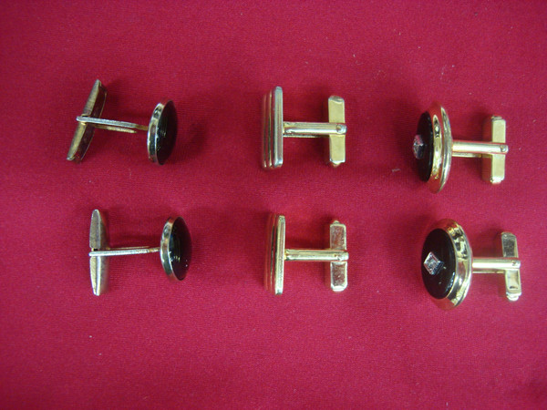 Vintage Gold Tone Cufflinks - 3 Unique Pairs (Classic Design) #361