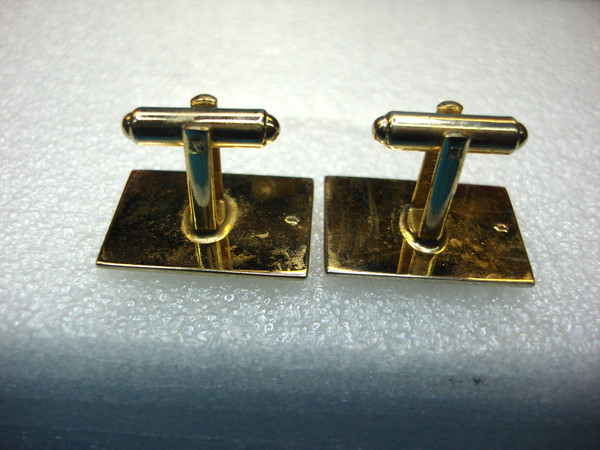 Vintage Gold & Silver Tone Horse-Drawn Coach Cufflinks #401