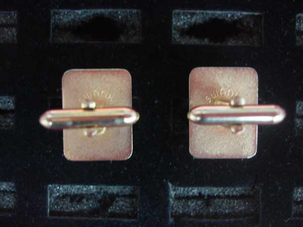 Vintage Swank Gold Tone Cufflinks - Unique Letter'J' Design - Pair #370
