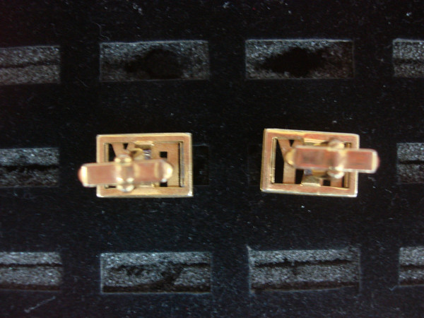 Vintage Swank Gold Tone Cufflinks - 'RY' Initials - Unique & Elegant Pair