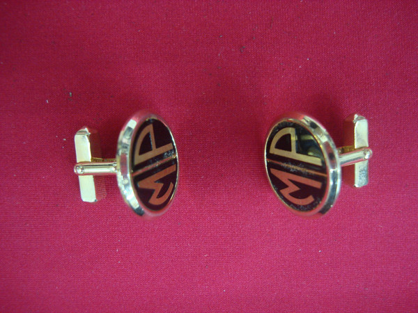 Vintage Swank Gold Tone Cufflinks - 'MP' Initials - Unique & Stylish Gift #372