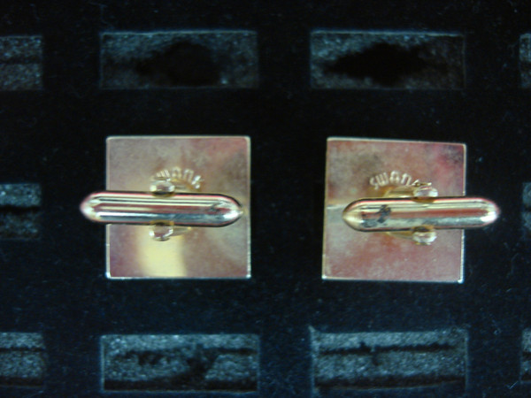 Vintage Swank Gold Tone Cufflinks - Unique 'S' Initial Design - Perfect for Formal Occasions