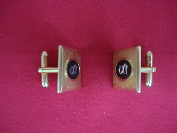 Vintage Swank Gold Tone Cufflinks - Unique 'S' Initial Design - Perfect for Formal Occasions