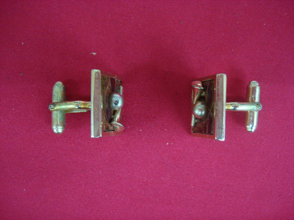 Vintage Anson Gold-Tone Golf Ball & Tee Cufflinks - Unique Pair #408