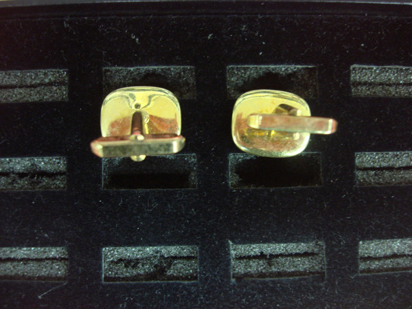 Vintage Gold-Tone Mother of Pearl Cufflinks (Pair) - Unique & Elegant #412