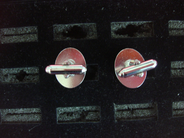 Vintage Anson Silver Tone Cufflinks - Unique 'T' or 'J' Design, Pair #423