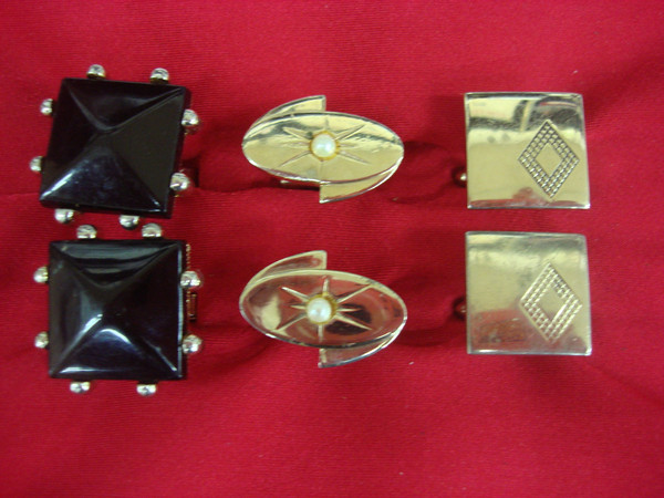 Vintage Gold Tone Cufflinks - Set of 3 Unique Pairs - Formal Accessories #415