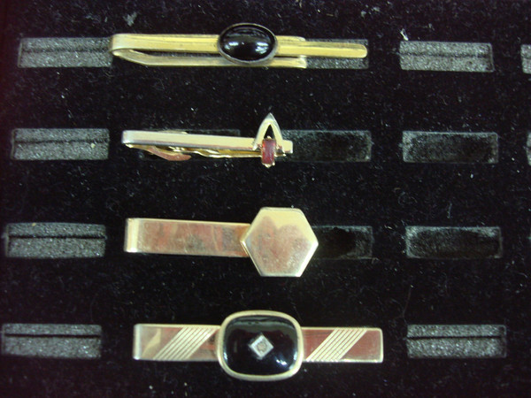 Vintage Gold Tone Tie Clips - Lot of 4 Unique & Unusual Bars #419