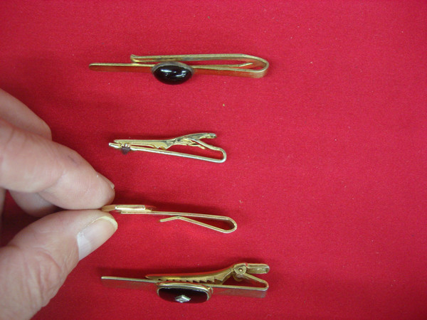 Vintage Gold Tone Tie Clips - Lot of 4 Unique & Unusual Bars #419