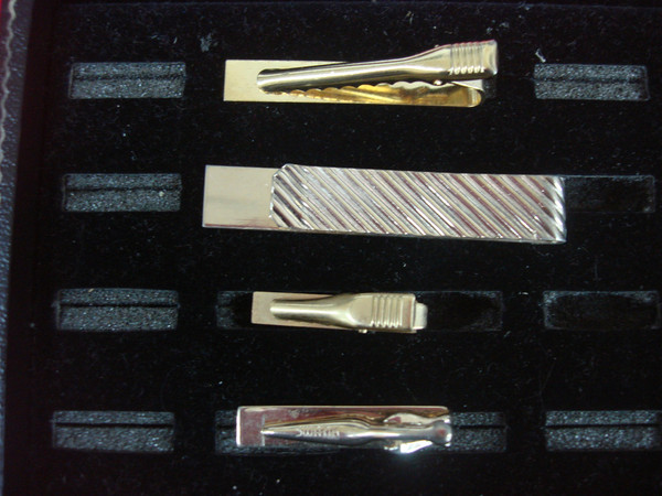Vintage Gold Tone Tie Clip Lot of 4 - Unique & Stylish Bar Clips