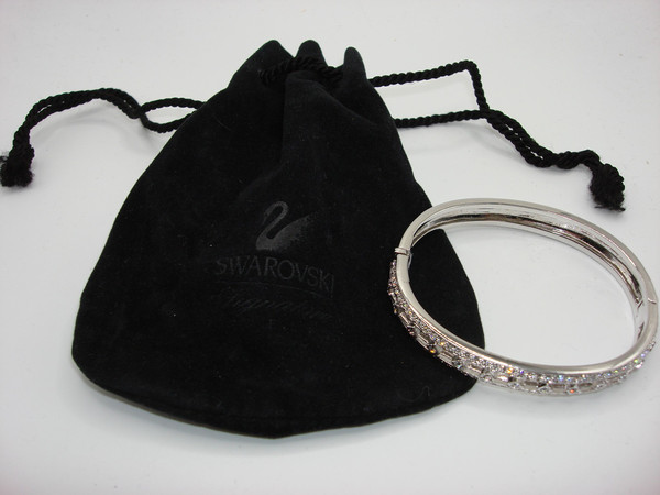 Nadri Swarovski Crystal Hinged Bangle Bracelet - Estate Find, New Old Stock