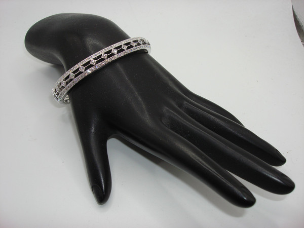 Nadri Swarovski Crystal Hinged Bangle Bracelet - Estate Find, New Old Stock