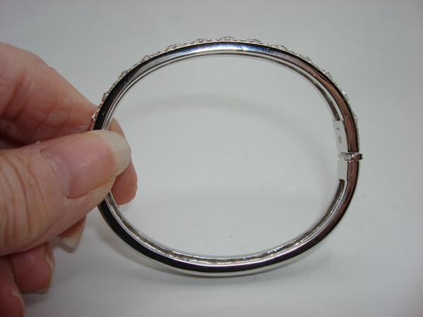 Nadri Swarovski Crystal Hinged Bangle Bracelet - Estate Find, New Old Stock