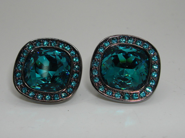 Vintage Givenchy Blue Rhinestone Earrings - Estate Find, Excellent Condition