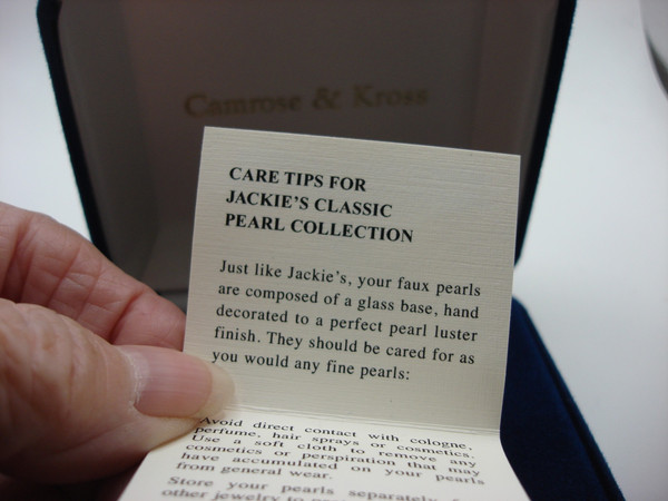 Vintage Camrose & Kross Jacqueline Kennedy Pearl Earrings (Shah of Iran Event, 1962) - New In Original Box