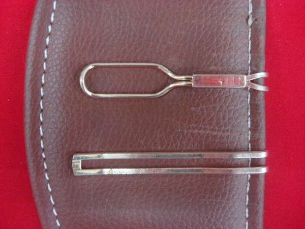 Vintage Gold Tone Tie Clip Set of 2 - Unique & Unusual Design #428