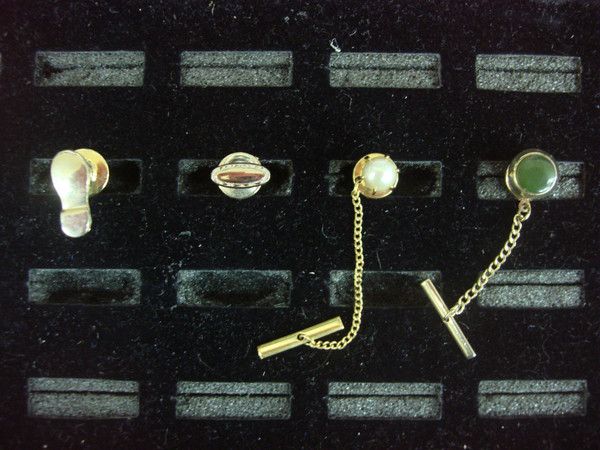 Vintage Gold Tone Tie Tack Lot of 4 - Unique Retro Lapel Pins #431