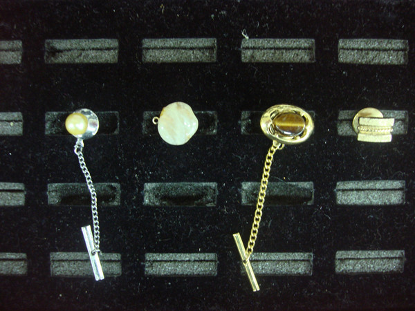 Vintage Gold & Silver Tone Tie Tack Set of 4 - Unique Lapel Pin Collection