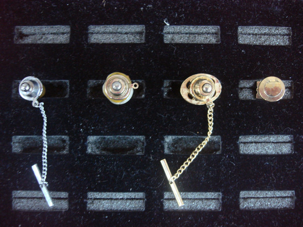 Vintage Gold & Silver Tone Tie Tack Set of 4 - Unique Lapel Pin Collection
