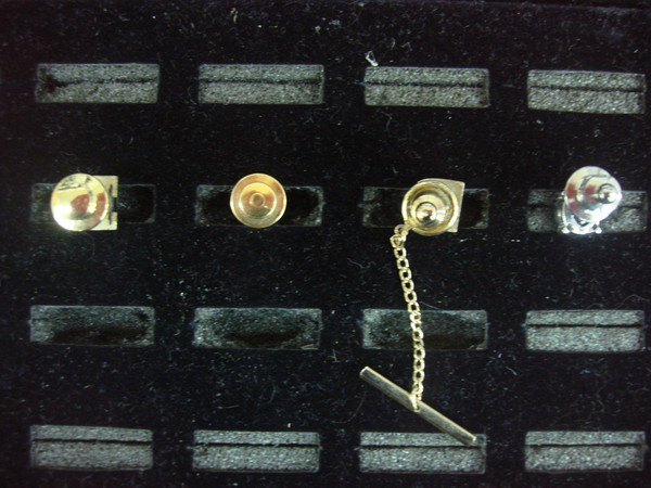 Vintage Gold & Silver Tone Tie Tack Set (4 pcs) - Unique Lapel Pins #441