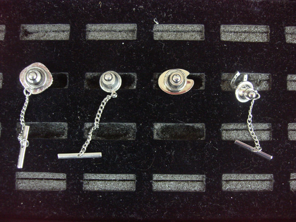 Vintage Silver Tone Tie Tack Lot of 4 | Unique Lapel Pins | Great Condition #442