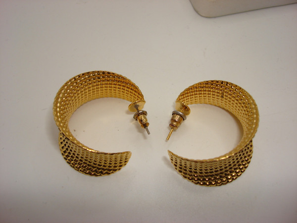 Vintage 1980s-90s Gold Tone Earrings Set (4 Pairs) - Mint Condition Estate Find