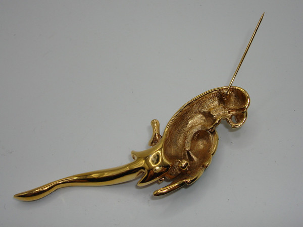 Vintage 1970s Atwood & Sawyer Parrot Brooch - Gold Plated Enamel & Rhinestones