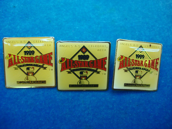 1989 MLB All-Star Game Lapel Pins - California Angels - Set of 3 (New & Unworn)