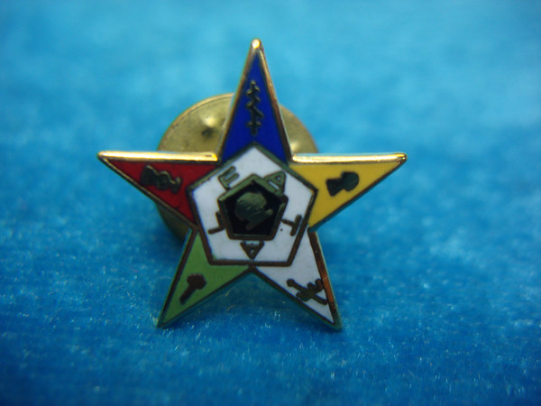 Vintage Eastern Star Pins (2 Pack) - Pinback & Clutch - Excellent Condition