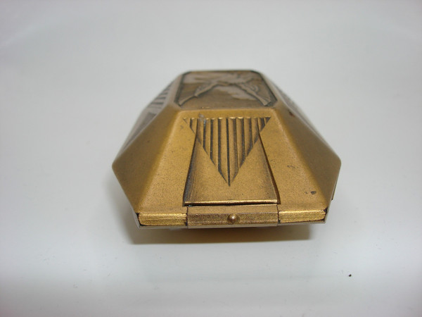Vintage Art Deco Watch Box by W.L. Stone (1927) - Gold-Painted Celluloid, Winged Eagle Design