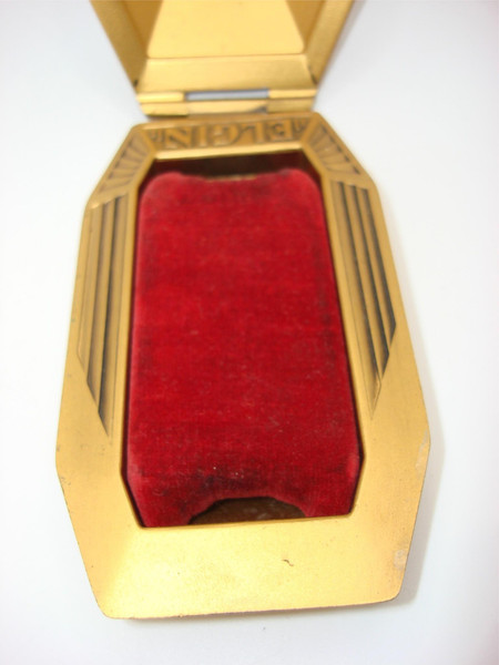 Vintage Art Deco Watch Box by W.L. Stone (1927) - Gold-Painted Celluloid, Winged Eagle Design