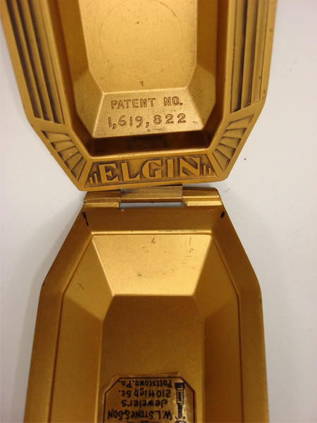 Vintage Art Deco Watch Box by W.L. Stone (1927) - Gold-Painted Celluloid, Winged Eagle Design