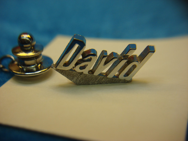 Vintage Swank Silver Tone Tie Tac - David Design, Excellent Condition