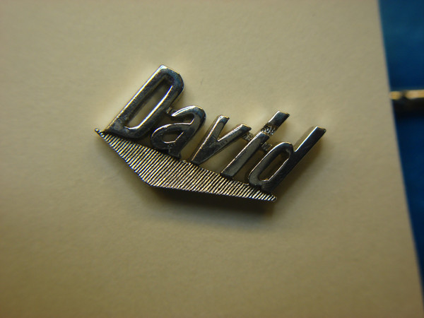 Vintage Swank Silver Tone Tie Tac - David Design, Excellent Condition