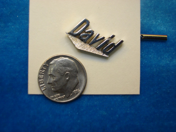 Vintage Swank Silver Tone Tie Tac - David Design, Excellent Condition