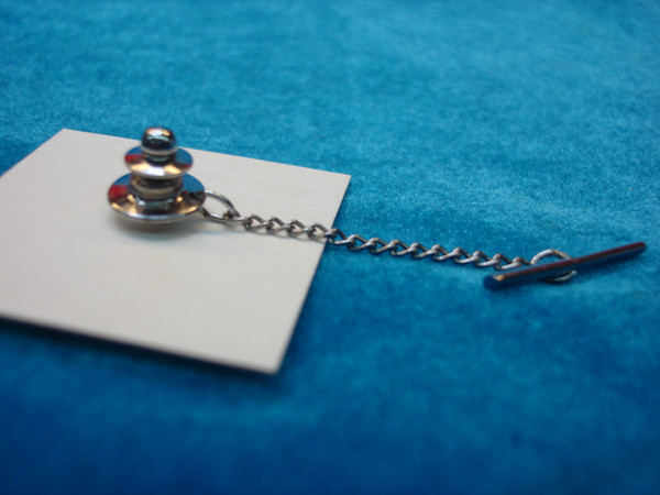 Vintage Swank Silver Tone Tie Tac - David Design, Excellent Condition