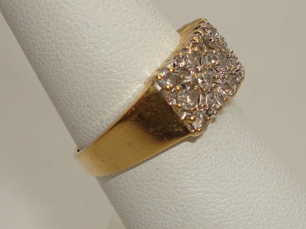 JCR 14K Solid Gold Diamond Ring - 1ctw, Size 6.5, Vintage Sparkle
