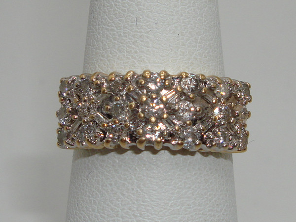 JCR 14K Solid Gold Diamond Ring - 1ctw, Size 6.5, Vintage Sparkle