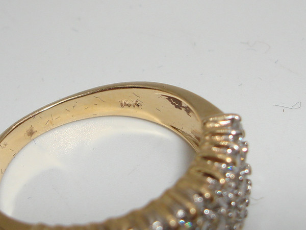 JCR 14K Solid Gold Diamond Ring - 1ctw, Size 6.5, Vintage Sparkle