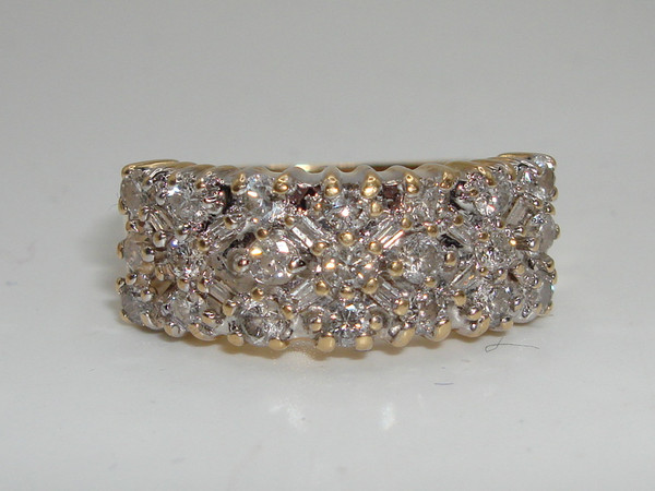 JCR 14K Solid Gold Diamond Ring - 1ctw, Size 6.5, Vintage Sparkle