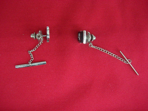 Vintage Music Tie Tack Set | Silver Tone Lapel Pins - Unique 2-Piece Lot
