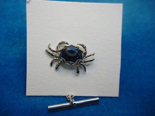 Vintage Mariners Crab Lapel Pin & Tie Tac with Marcasite - July Zodiac, Nautical Gift