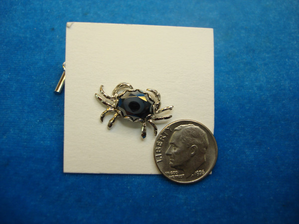 Vintage Mariners Crab Lapel Pin & Tie Tac with Marcasite - July Zodiac, Nautical Gift