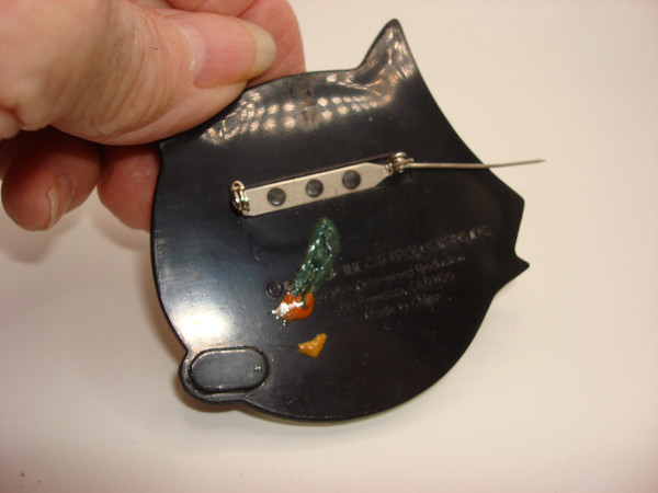 Vintage 1988 Felix the Cat Lucite Pin - Collectible Enamel Pin - Made in China