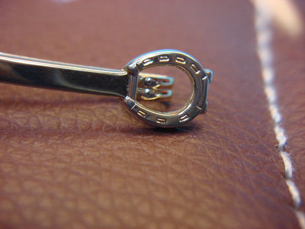 Vintage Gold-Tone Horseshoe Collar Bar Stay - 2.5