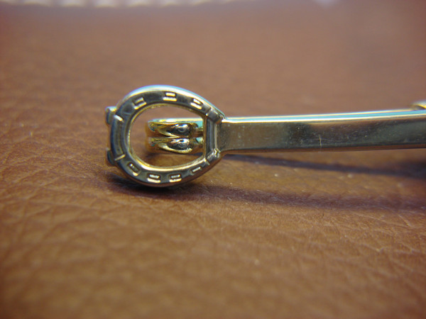 Vintage Gold-Tone Horseshoe Collar Bar Stay - 2.5